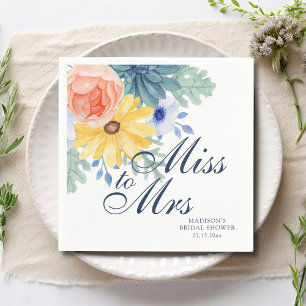 Miss To Mrs Bloemige Succulente Macaron Bruiloftsb Servet