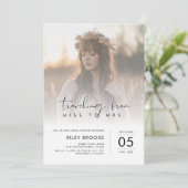 Miss to Mrs Boho Floral Vrijgezellenfeest Foto Kaart (Staand voorkant)