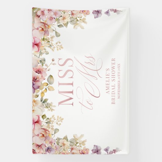 Miss to Mrs Bridal shower elegant orchids backdrop Spandoek (Verticaal)