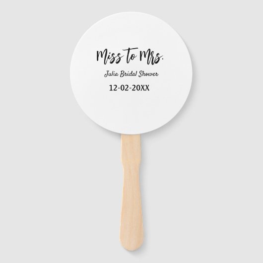 Miss to Mrs bridal shower stylish simple add name  Handwaaier (Voorkant)