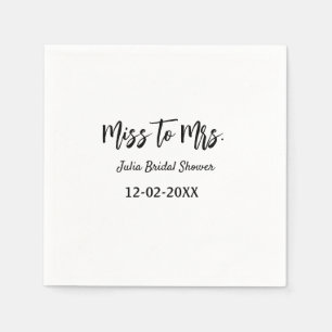 Miss to Mrs bruiloft chic eenvoudig naam toevoegen Servet