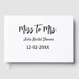 Miss to Mrs bruiloftsfeest stijlvol eenvoudig naam Gastenboek