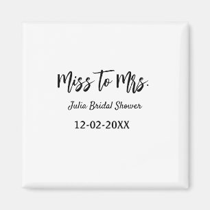 Miss to Mrs bruiloftsfeest stijlvol eenvoudig naam Magneet