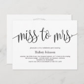 Miss to Mrs Calligraphy Uitnodiging voor de huweli (Voorkant / Achterkant)
