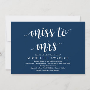 Miss to Mrs., Modern Vrijgezellenfeest Celebration Kaart