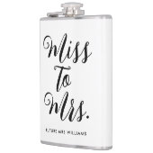 Miss to Mrs Moderne Bruiloft Feest Heupfles (Links)