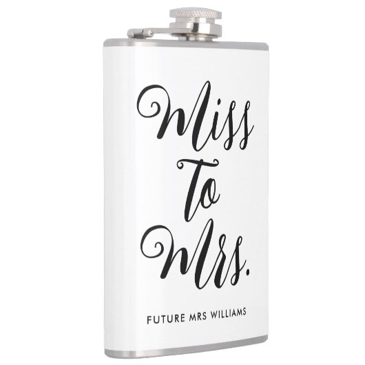 Miss to Mrs Moderne Bruiloft Feest Heupfles (Rechts)