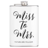 Miss to Mrs Moderne Bruiloft Feest Heupfles (Voorkant)