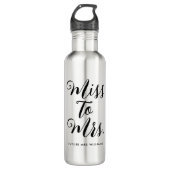 Miss to Mrs Moderne Bruiloftsborrel Waterfles (Voorkant)