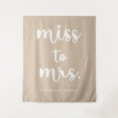 Miss to Mrs Name Vrijgezellenfeest Foto Backdrop Wandkleed (Voorkant)