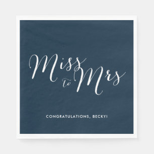 Miss to Mrs Navy Bruiloftsfeest Servetten