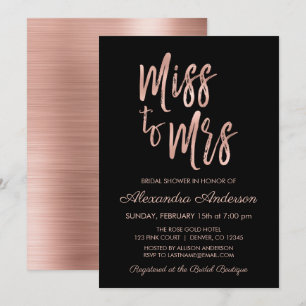 Miss to Mrs Roze Gouden Bruidsmeisjestoestanden Kaart