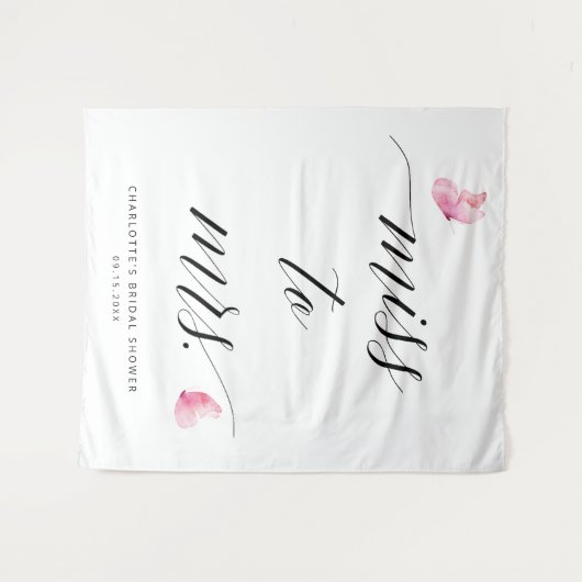 Miss to Mrs Vrijgezellenfeest Achtergrond Wandkleed (Voorkant (horizontaal))