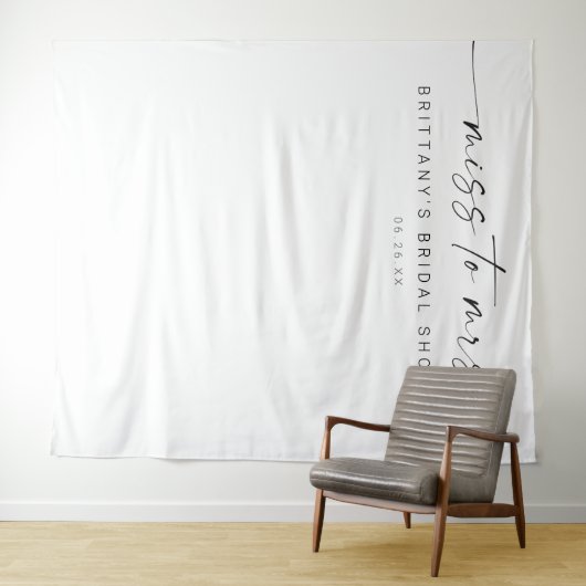 Miss to Mrs Vrijgezellenfeest Decor Backdrop Wandkleed (In Situ (horizontaal))