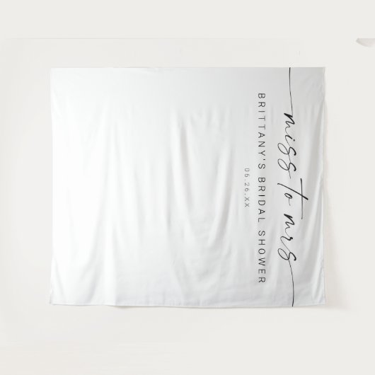 Miss to Mrs Vrijgezellenfeest Decor Backdrop Wandkleed (Voorkant (horizontaal))
