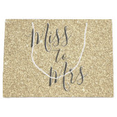 Miss to Mrs Vrijgezellenfeest Party Gold Sparkle Groot Cadeauzakje (Voorkant)