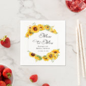 Miss to Mrs. | Zonnebloem Herfst Vrijgezellenfeest Servet (Insitu)