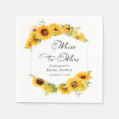 Miss to Mrs. | Zonnebloem Herfst Vrijgezellenfeest Servet (Voorkant)