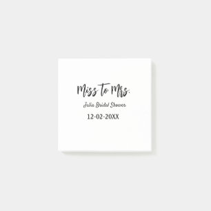 Miss tot Mrs bruiloft chic eenvoudig naam toevoege Post-it® Notes
