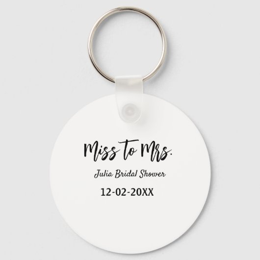 Miss tot Mrs bruiloft chic eenvoudig naam toevoege Sleutelhanger (Voorkant)