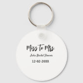 Miss tot Mrs bruiloft chic eenvoudig naam toevoege Sleutelhanger (Achterkant)