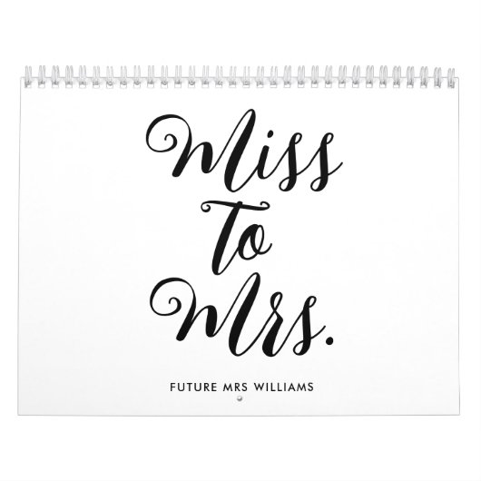 Miss tot Mrs Modern Bruidsuitnodiging vrijgezellen Kalender (Hoes)