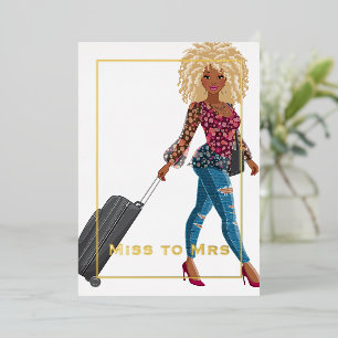 Miss Travel Bachelorette Party Folie Invitat Uitnodiging