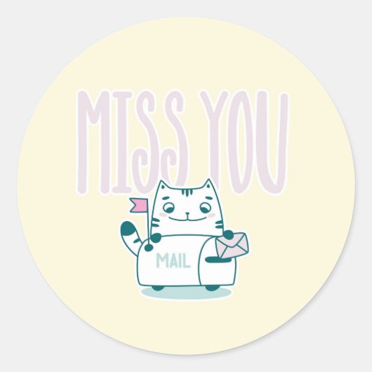 Miss U Ronde Sticker (Voorkant)
