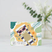 Miss U Sloth Vacation Beach Pool Briefkaart (Staand voorkant)