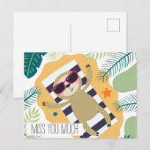 Miss U Sloth Vacation Beach Pool Briefkaart (Voorkant / Achterkant)