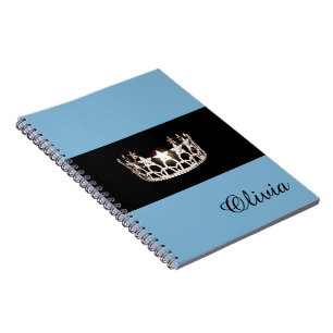 Miss USA Baby Blue Crown Notitieboek - Aangepaste
