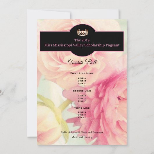 Miss USA Crown Peonies Awards Ball Programme (Devant)