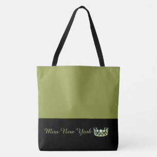 Miss USA Green Crown Canvas tas-LRGE Olive Tote Bag