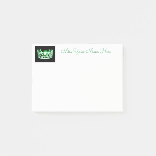 Miss USA Green Crown Post-it Notes (Devant)
