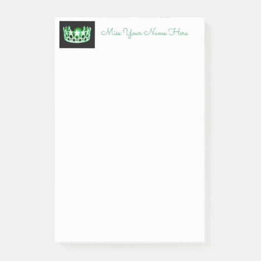 Miss USA Green Crown Post-it Notes (Devant)