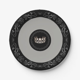 Miss USA Grey Silver Crown 7-inch Bord papier