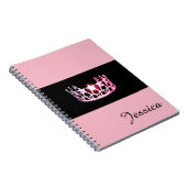 Miss USA Pink Crown Notitieboek - Aangepaste naam (Rechterzijde)