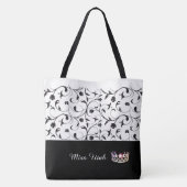 Miss USA Silver Crown Canvas tas-BLK Scroll Tote Bag (Achterkant)