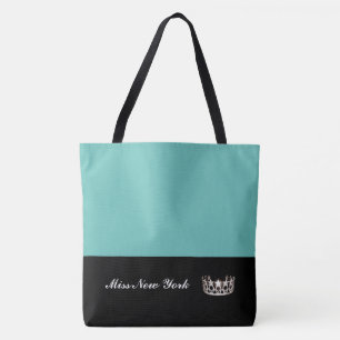 Miss USA Silver Crown Canvas tas-Large Aqua Draagtas