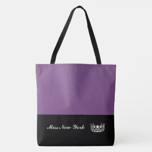 Miss USA State Silver Crown Canvas tas-Large Paars Draagtas