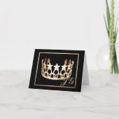 Miss USA stijl Crown Custom Monogram Note Kaart (Voorkant)