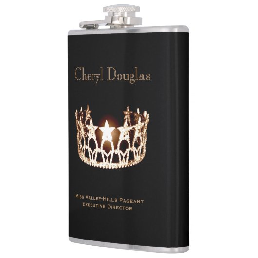 Miss USA stijl Crown Flask Custom Naam Heupfles (Links)