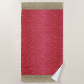 Miss USA stijl Glitter Beach Towel in Red Strandlaken (Voorkant)