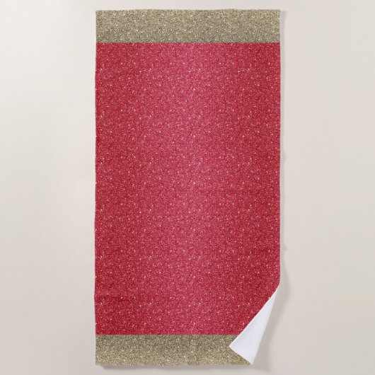 Miss USA stijl Glitter Beach Towel in Red Strandlaken (Voorkant)