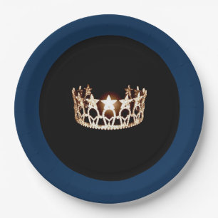 Miss USA Style Gold Crown Bord van 9 inch papier
