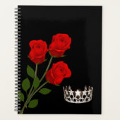 Miss USA style Pageant Crown & Red Roses Planner (Devant)