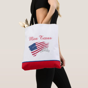 Miss USA US Pageant Silver Crown Canvas tas-Flag Draagtas