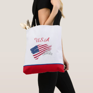 Miss USA US Pageant Silver Crown Canvas tas-Flag Draagtas