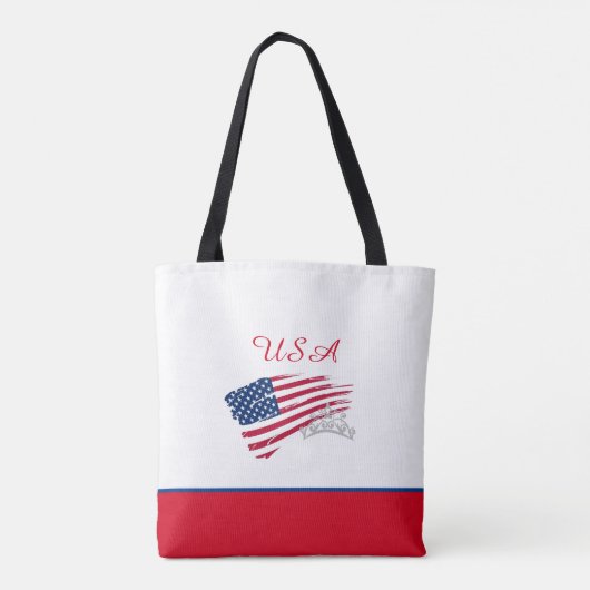 Miss USA US Pageant Zilveren Kroon Tote Tas-Vlag Draagtas (Achterkant)