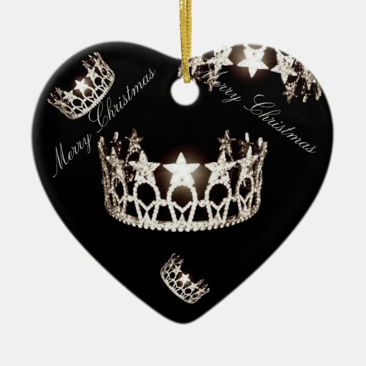 Miss USA Zilveren Kerstkransornament Keramisch Ornament (Voorkant)